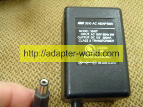 *100% Brand NEW* MODEL 3610T AT&T 12V 200mA AC/DC WALL WART POWER ADAPTER
